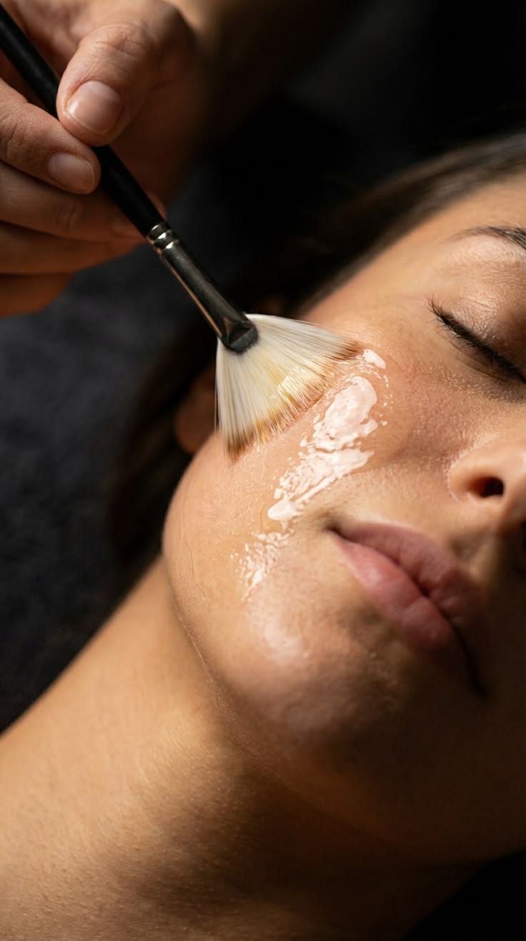 Chemical peel brushed onto the skin at EliteMD