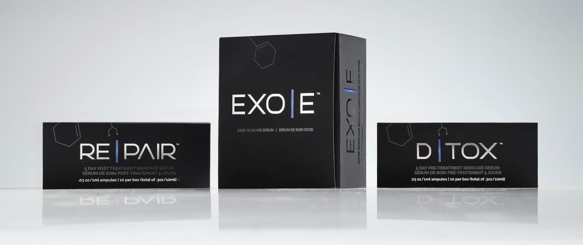 EXOE exosome skincare serum range