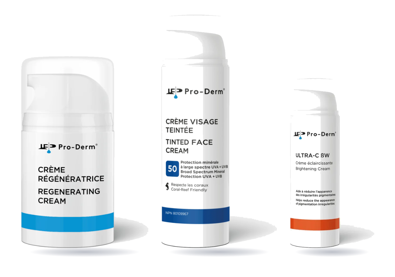 The ProDerm line — tinted face cream, ULTRA-C and regenerating cream