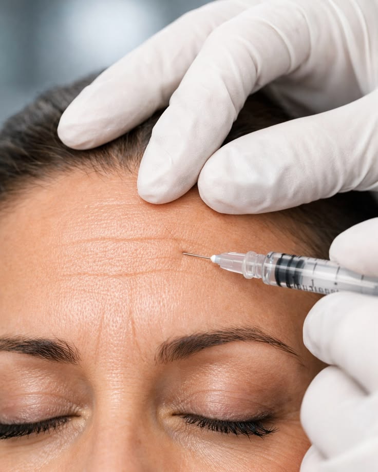 Physician-directed wrinkle relaxer injection to the forehead at EliteMD Aesthetics in Markham